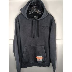 Nike Sportswear Drip Hoodie Sweatshirt Small Black Graphics Kangaroo Pocket EUC